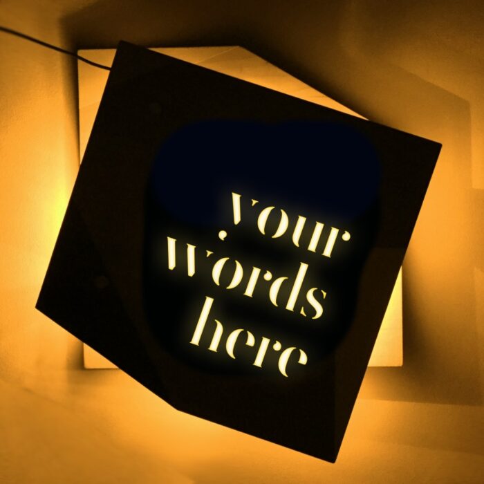 SAY WHAT YOU WANT TO SAY - Custom option - Color changing wooden LED sign/mood light with remote control.